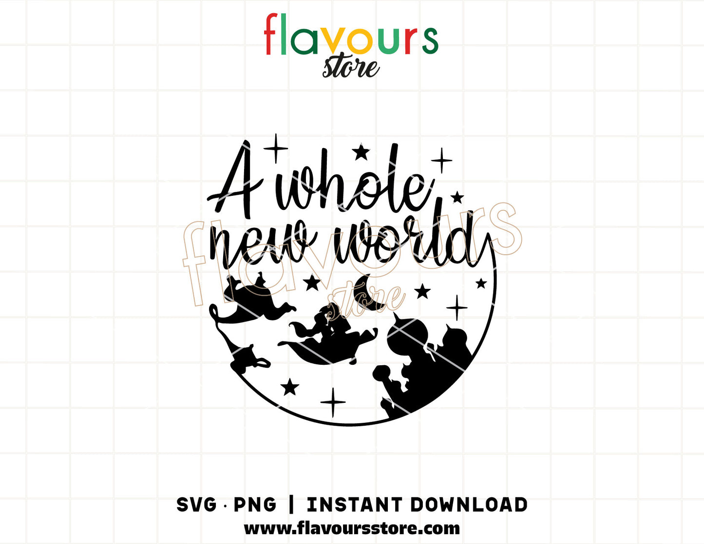 Aladdin Jasmine A Whole New World SVG silhouette cut file for Cricut and Silhouette