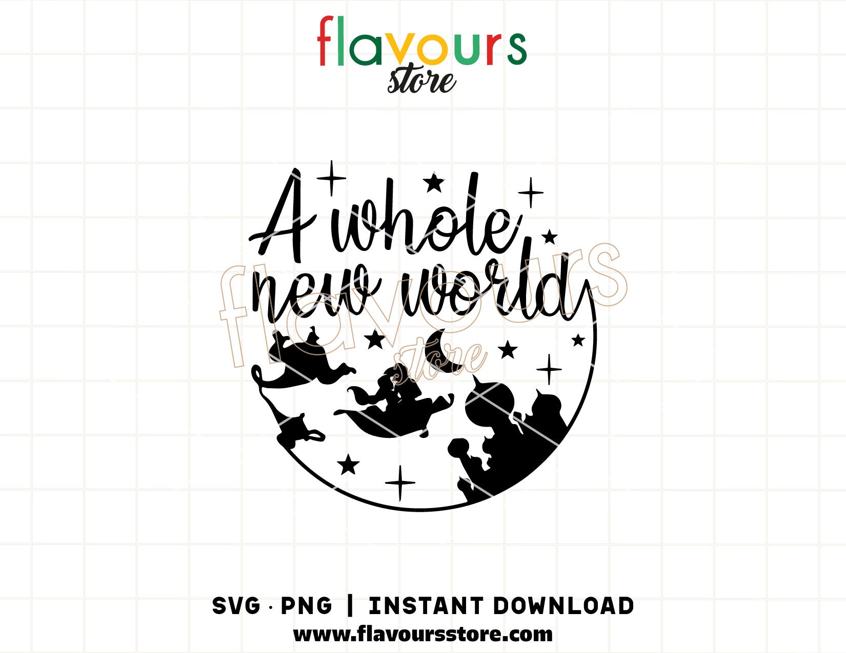 Aladdin Jasmine A Whole New World SVG silhouette cut file for Cricut and Silhouette