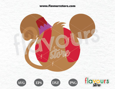 Abu Ears, Aladdin Mickey Mouse Head Ears SVG Cut File