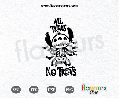 All Tricks No Treats, Stitch Bones, Halloween, SVG Cut File Cricut