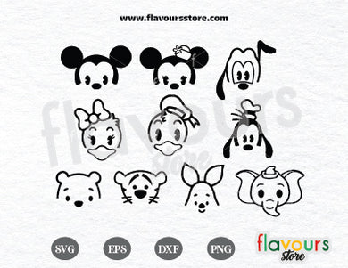 Baby Disney Characters Bundle SVG Cut File, Flavours Store