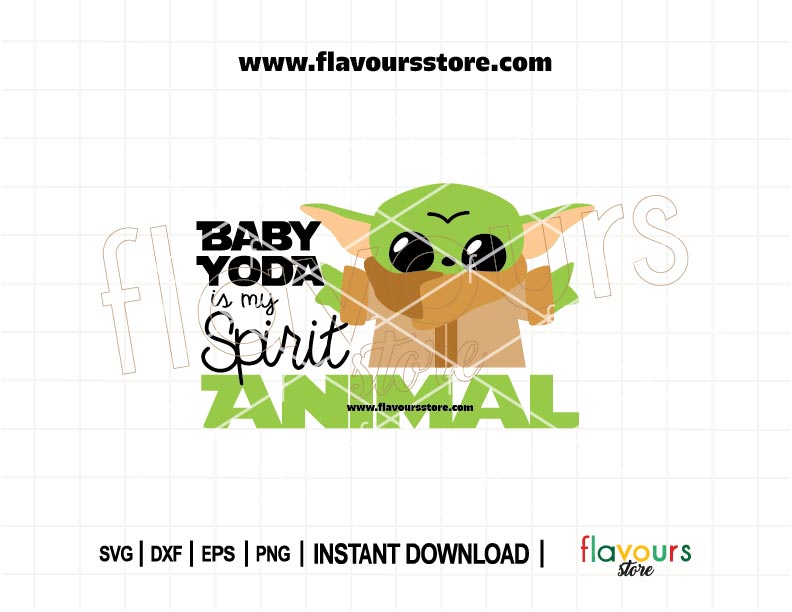 Baby Yoda Spirit Animal SVG cut file for Cricut and Silhouette – Star Wars Grogu design for DIY shirts, mugs, tumblers, tote bags, and home decor.