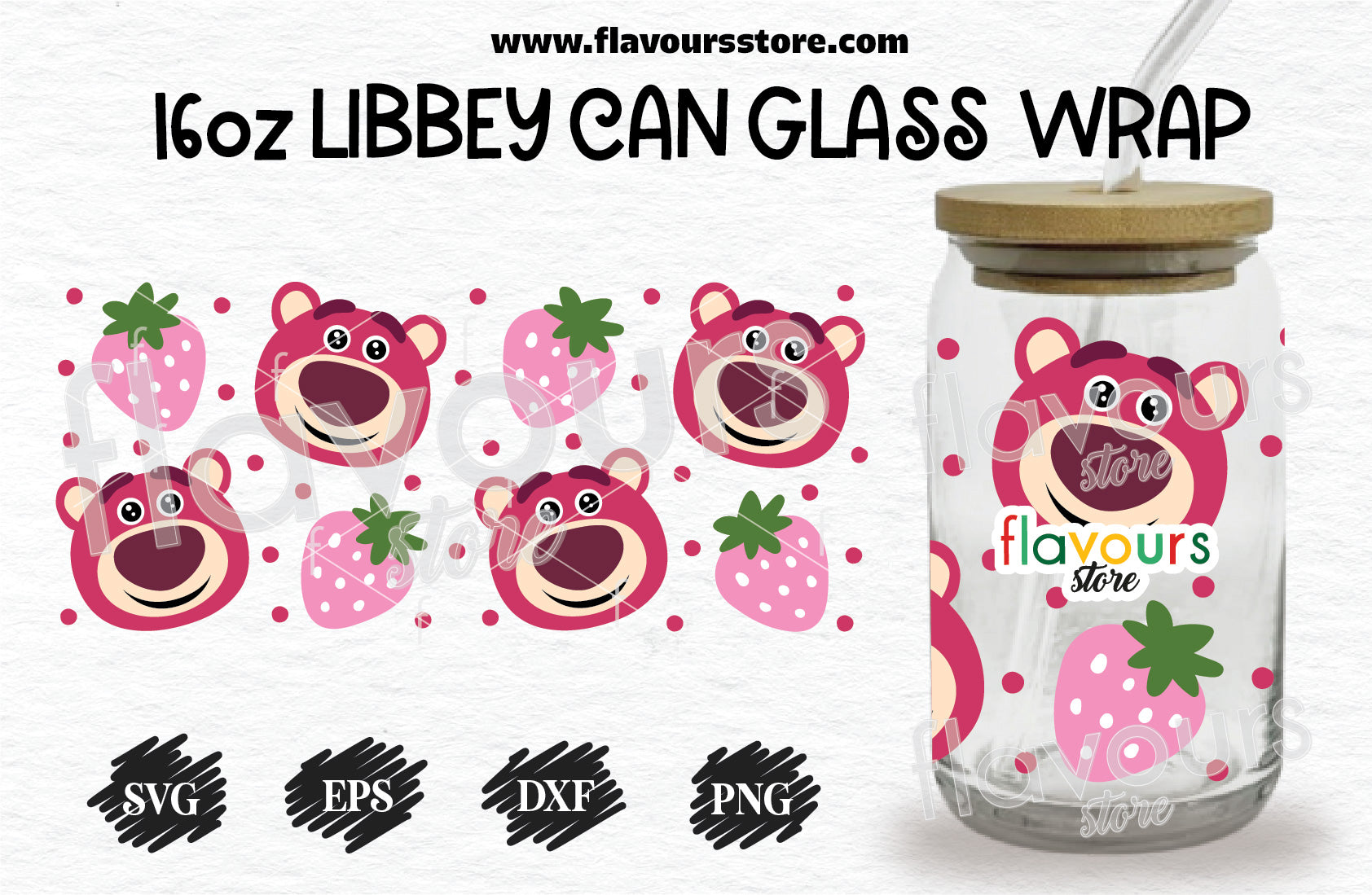 Lotso Bear Svg, 16oz Libbey Can Cup Wrap, Libbey Wrap Svg