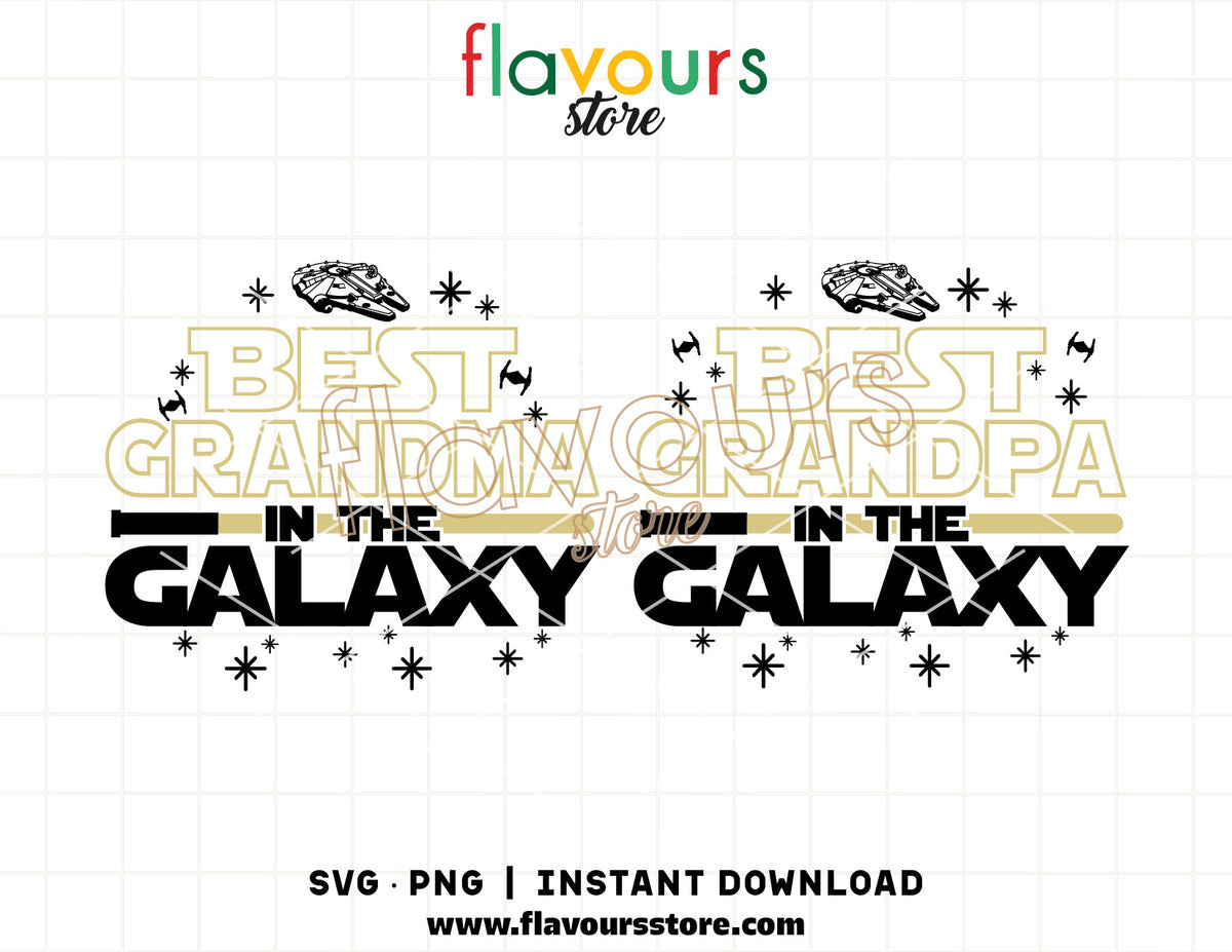 Best Grandma & Grandpa in the Galaxy SVG cut file for Cricut and Silhouette digital download
