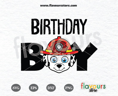 Birthday Boy Marshall, Kids cartoon Svg, Paw Patrol Cartoon Svg, Paw Patrol SVG Cut File