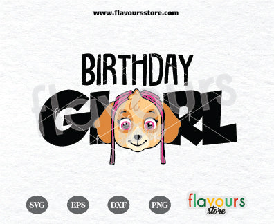 Birthday Girl, Skye Paw Patrol, Kids cartoon Svg, Paw Patrol Cartoon Svg, Paw Patrol SVG Cut File