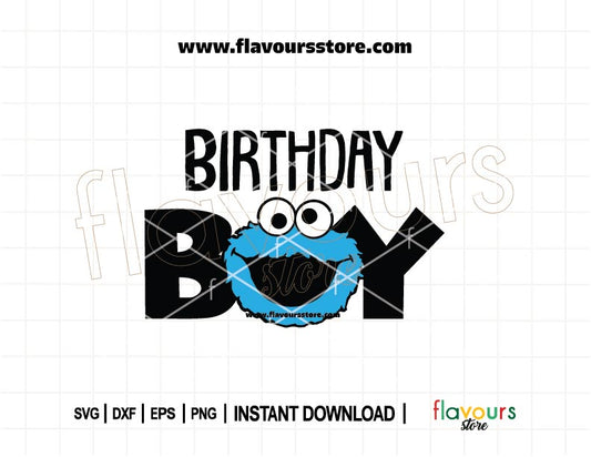 Birthday boy Cookie Monster SVG design for Cricut and Silhouette – perfect for toddler or first birthday party shirts and decorations.