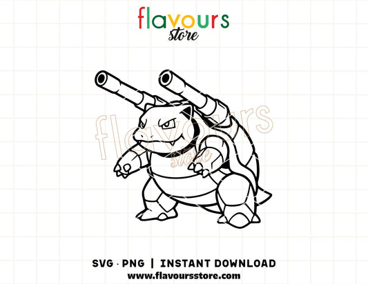 blastoise svg png pokemon cut file for cricut and silhouette