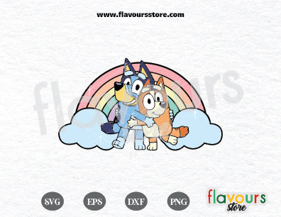 Bluey Rainbow Svg, Bluey Friends, Bluey Svg, Bluey Birthday Svg, Bluey Family Svg, Bluey and friends