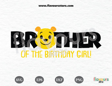 Brother of the Birthday Girl Svg, Winnie The Pooh Birthday Svg Cut File