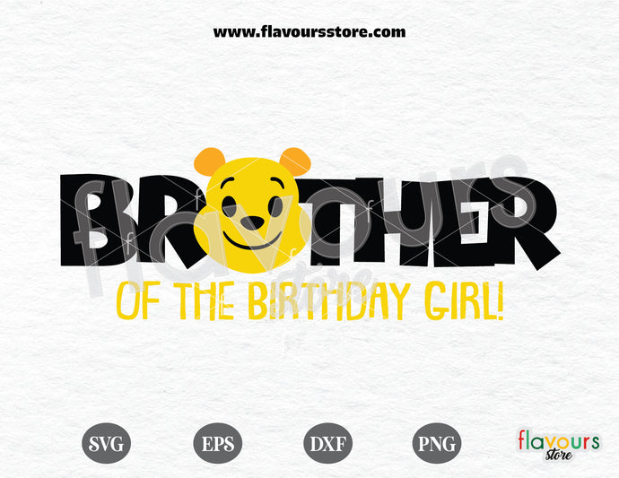 Brother of the Birthday Girl Svg, Winnie The Pooh Birthday Svg Cut File