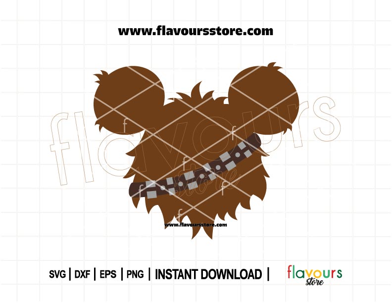 Chewbacca Ears SVG design for Cricut and Silhouette – Perfect for DIY Star Wars crafts like t-shirts, mugs, party decor, and custom gifts.