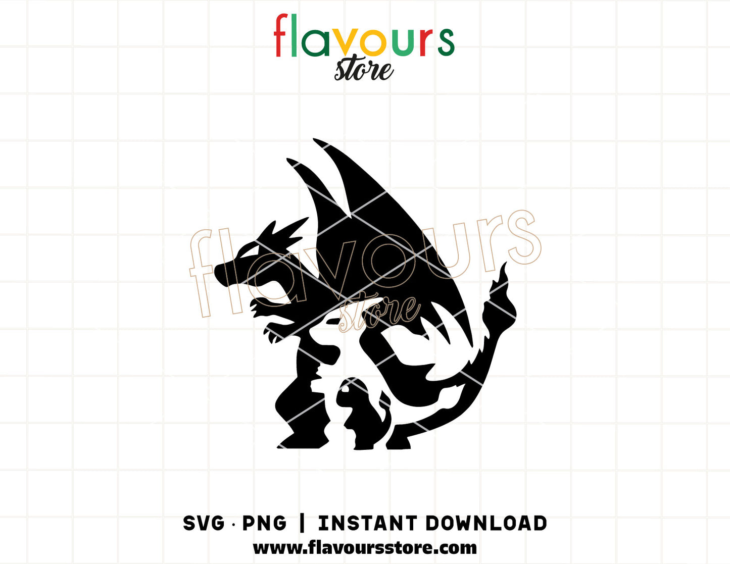 Charmander Evolution SVG and PNG cut files for Cricut and Silhouette digital download