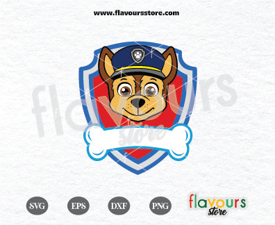 Paw Patrol Chase Logo Svg, Paw Patrol Badge Svg, Chase Custom Name Svg