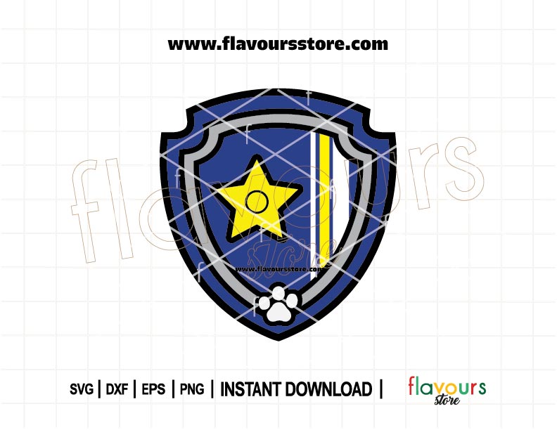 Chase Paw Patrol Badge SVG cut file for police pup birthday shirt, party decorations, instant download digital design