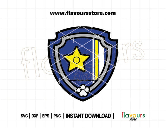 Chase Paw Patrol Badge SVG cut file for police pup birthday shirt, party decorations, instant download digital design