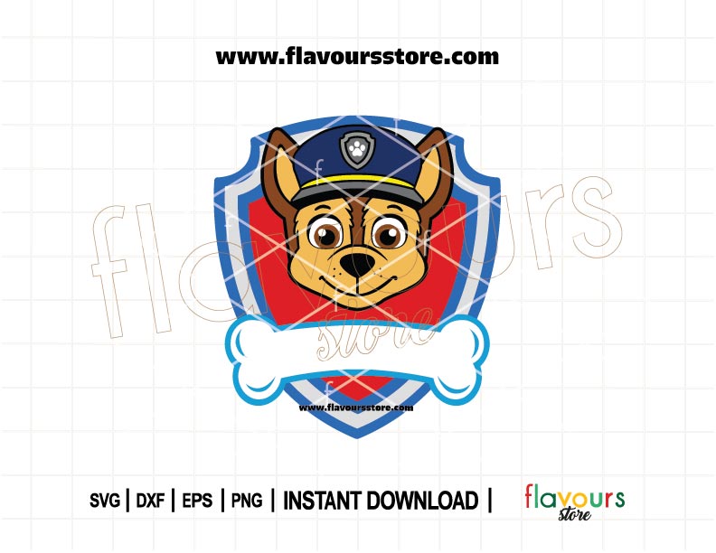 Personalized Paw Patrol Chase Badge Logo SVG cut file for Cricut and Silhouette, kids birthday shirt design, instant digital download