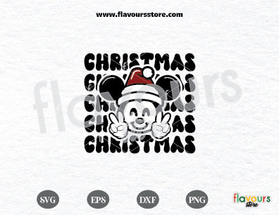 Retro Mouse Svg Png, Ears Christmas Svg, Mouse Santa Hat PNG, Magical Trip Svg, Christmas Retro Font, Christmas Cut files Cricut Silhouette