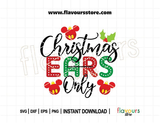 Mickey ears Christmas ornament SVG – Disney-inspired holiday cut file for Cricut and Silhouette projects.