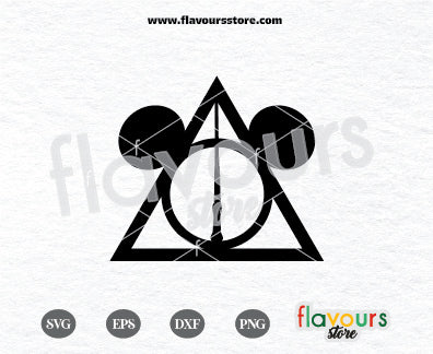 Deathly Hallows, Mickey Ears SVG Cut File Cricut