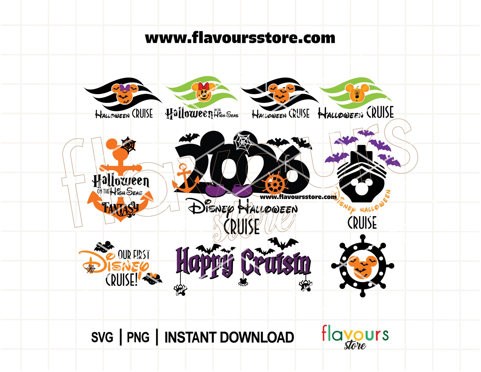 Disney Halloween Cruise SVG Bundle with pirate and spooky designs for Cricut crafts