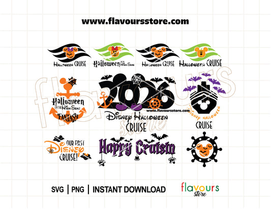 Disney Halloween Cruise SVG Bundle with pirate and spooky designs for Cricut crafts