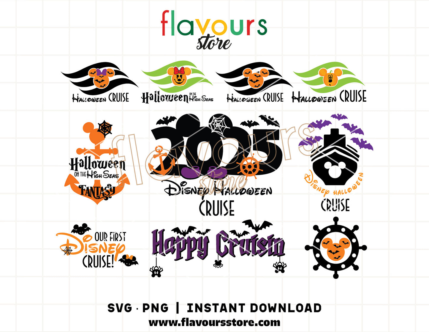 2025 Disney Halloween Cruise SVG Bundle, Mickey Inspired Spooky Cruise Designs for Cricut & Silhouette