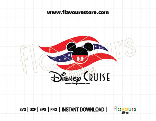 Disney Cruise 4th of July SVG with Mickey ears and USA flag design – patriotic cut file for Cricut and Silhouette holiday crafts