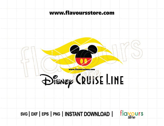 Disney Cruise Line SVG with Mickey Mouse flag design, perfect for Cricut and Silhouette crafts like cruise shirts, magnets, and travel projects