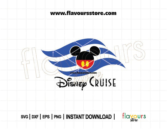 Disney cruise flag SVG file with Mickey ears, ideal for Cricut and Silhouette crafts like door magnets, shirts, and travel decor