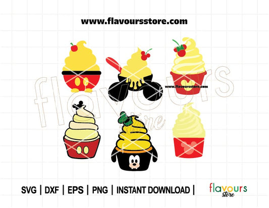 Mouse Dole Whip Bundle SVG | Cake SVG | Summer Snack Svg | Disney Snack Svg | Birthday Svg | Cut File For Cricut SVG | Silhouette Cut File Svg