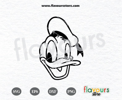 Donald Duck Face, Donald Face Silhouette, Donald Duck SVG Cut File