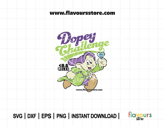 Dopey Challenge SVG, Running Svg, Marathon Race, Snow White Dopey, Half Marathon Run Sublimation Design, Cut File for Cricut & Silhouette