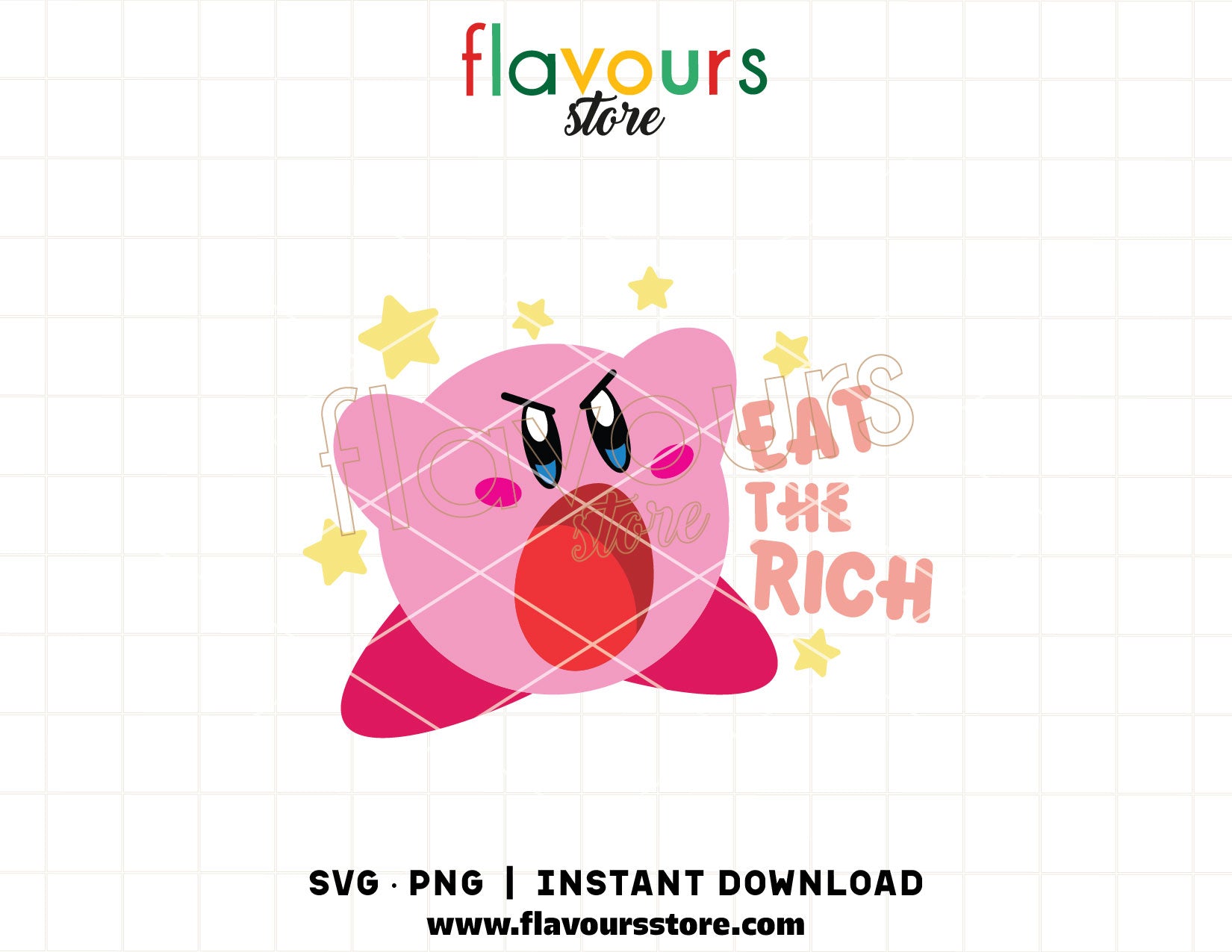 eat the rich kirby svg funny meme gamer cricut cut file shirt design