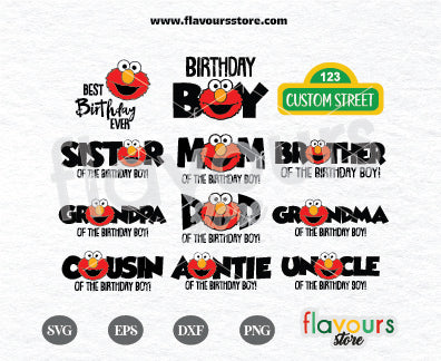 Elmo Birthday Boy Bundle, Sesame Street Birthday SVG Cut File ...