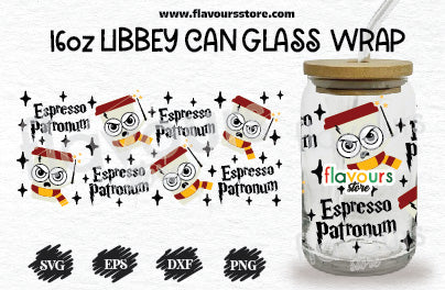 Espresso Patronum Coffee Cup Svg, 16oz Libbey Can Cup Wrap, Libbey Wrap Svg