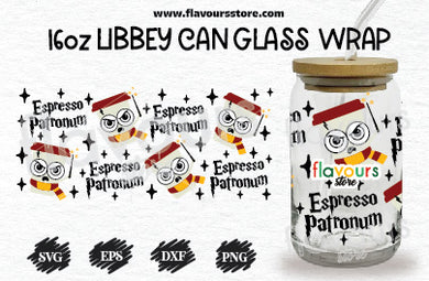 16oz Libbey Can Cup Wrap | Libbey Wrap Svg | Espresso Patronum Coffee Cup Svg