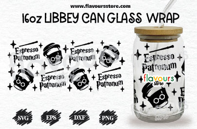 16oz Libbey Can Cup Wrap | Libbey Wrap Svg | Espresso Patronum Svg