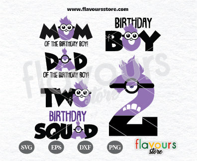 Evil Minion, Minion 2nd Birthday Bundle SVG Cut File, Minions SVG Bundle