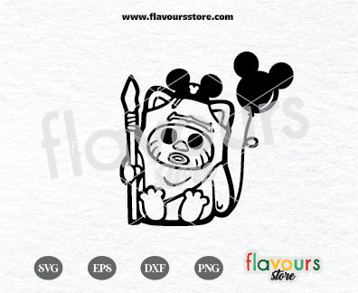 Ewok Ears and Mouse Balloon SVG, Star Wars SVG, Mouse Ears SVG, Star Wars Day Svg, Cut Files For Cricut Silhouette 