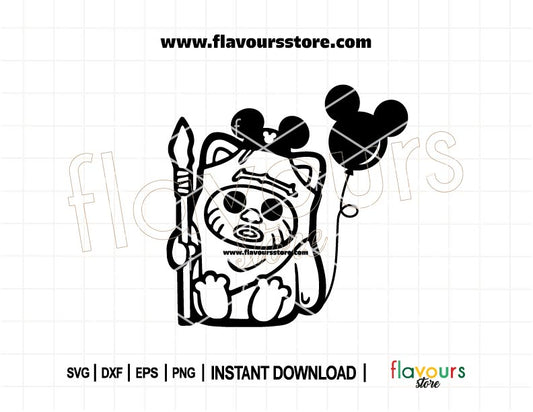 Ewok Ears and Mouse Balloon Star Wars SVG Cut File for Cricut and Silhouette – Cute Star Wars Disney Design