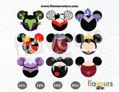 Female Villains Ears Bundle SVG Cut Files