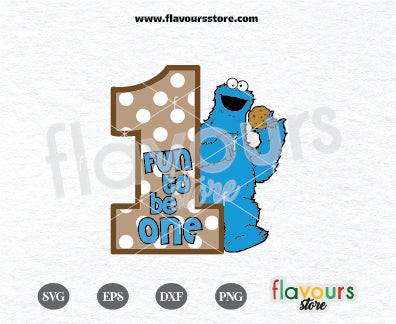 Fun To Be One, Cookie Monster SVG, Sesame Street Birthday SVG Cut File