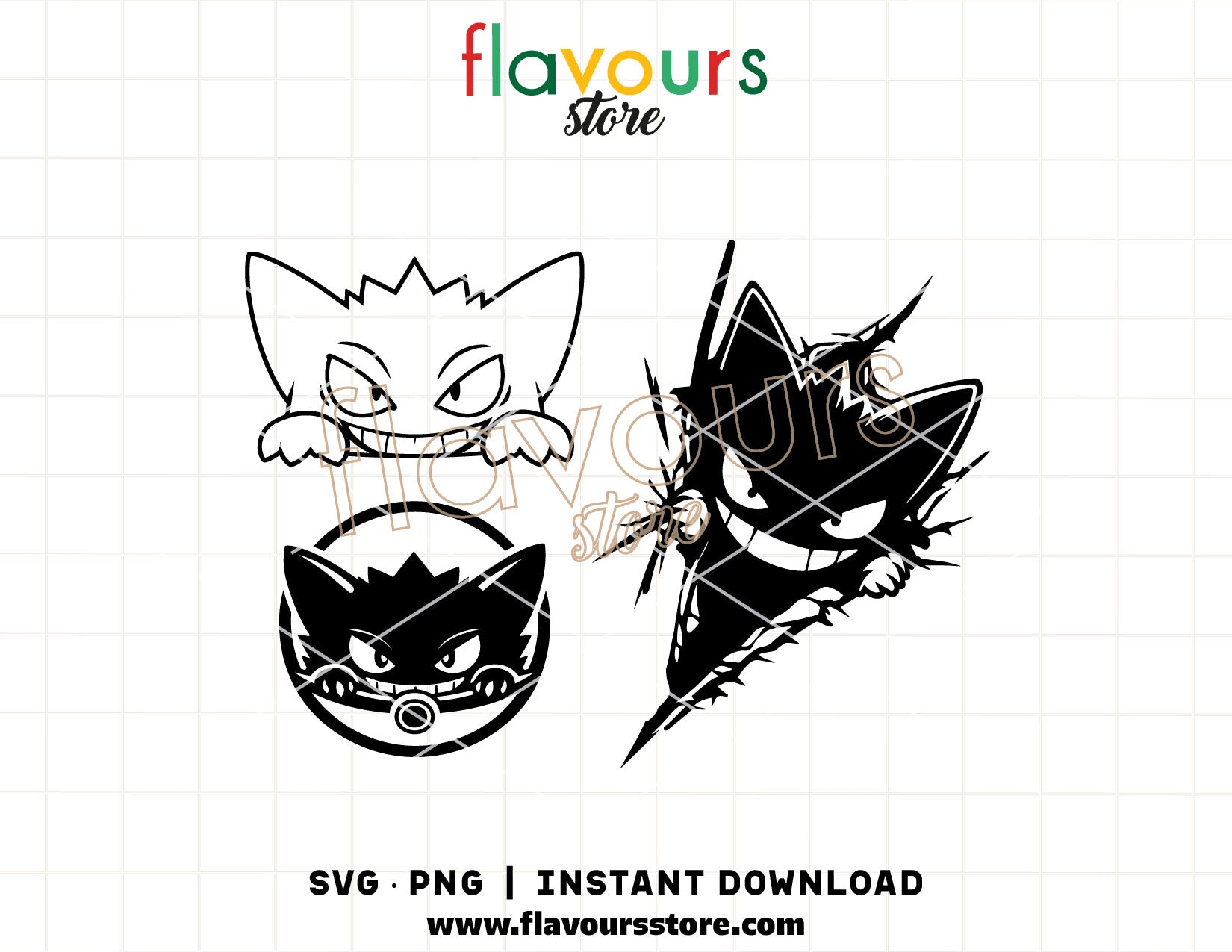 Peeking Gengar SVG Pokémon peeker decal cut file for Cricut and Silhouette