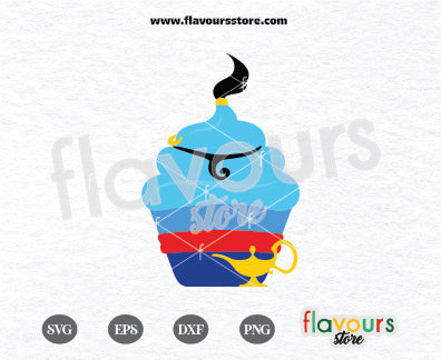 Aladdin’s Blue Genie Cupcake, Disney Cupcakes SVG Cut Files