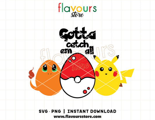 pokemon easter eggs svg gotta catch em all cricut cut file kids shirt design