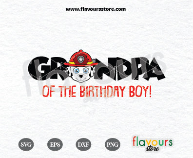 Grandpa of the Birthday Boy, Marshall Paw Patrol svg, Marshall Paw Patrol Svg, Kids cartoon Svg, Paw Patrol Cartoon Svg, Paw Patrol SVG Cut File