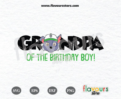 Grandpa of the Birthday Boy, Rocky Paw Patrol, Kids cartoon Svg, Paw Patrol Cartoon Svg, Paw Patrol SVG Cut File