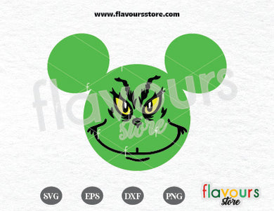 Grinch Mickey Head SVG Cut File