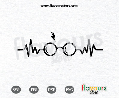 Harry Potter Heartbeat, SVG Cut File Cricut, Flavours Store